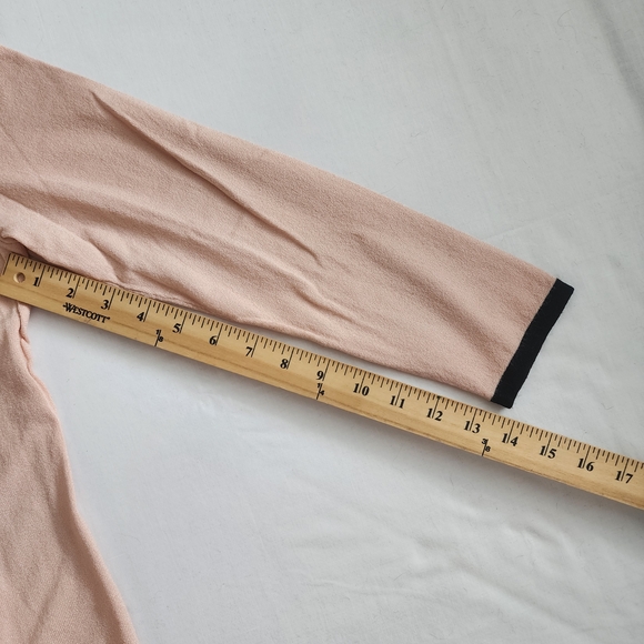 Jones New York Size S Pink Cardigan w/ Black Bow Coquette - Picture 9 of 9